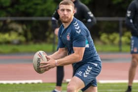 Jackson Hastings training with Wigan before the lockdown