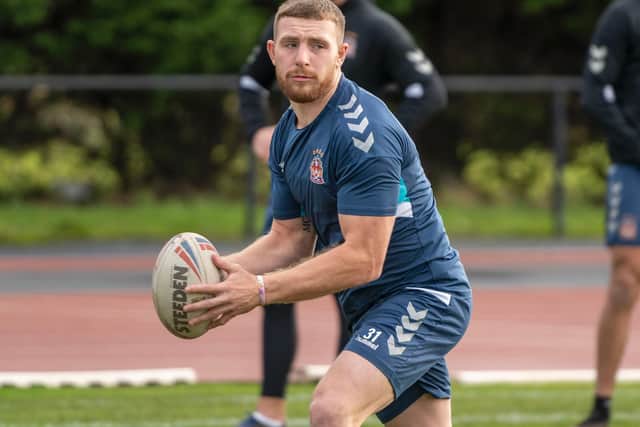 Jackson Hastings training with Wigan before the lockdown