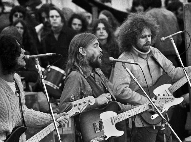 American country rock band "New Riders of the Purple Sage" at Bickershaw Festival in 1972.