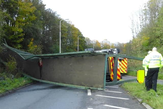 The bridge was demolished when it was hit by a lorry