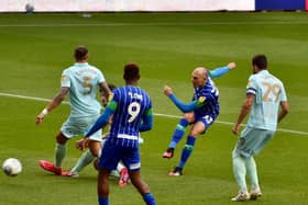 Kai Naismith has a shot at the goal