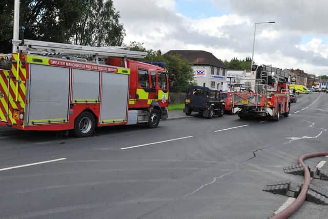 There was still a large fire service presence at the scene seven hours after the blaze was reported