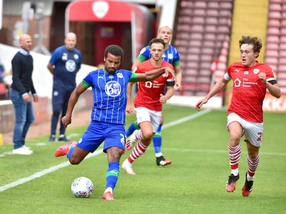 Nathan Byrne on the ball against Barnsley