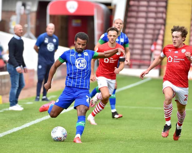 Nathan Byrne on the ball against Barnsley