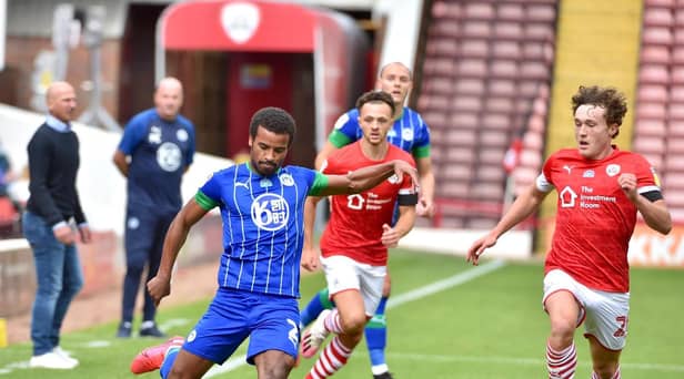 Nathan Byrne on the ball against Barnsley