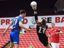 Kieffer Moore in action at Barnsley