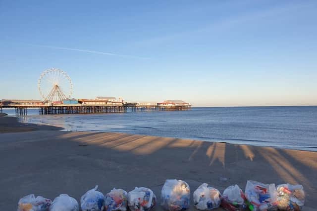 Some of the litter collected from the sand at Blackpool recently (Picture: Keep Britain Tidy)