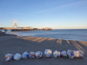 Some of the litter collected from the sand at Blackpool recently (Picture: Keep Britain Tidy)