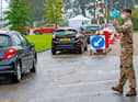 A mobile testing centre at Witton Park High School in Blackburn