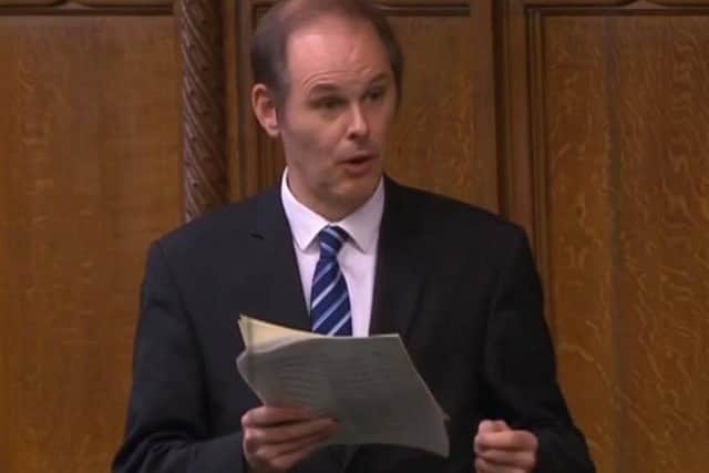 James Grundy addresses Parliament
