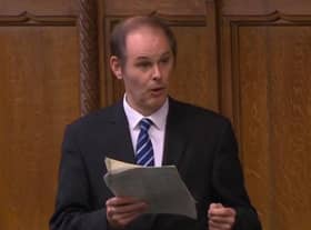 James Grundy addresses Parliament
