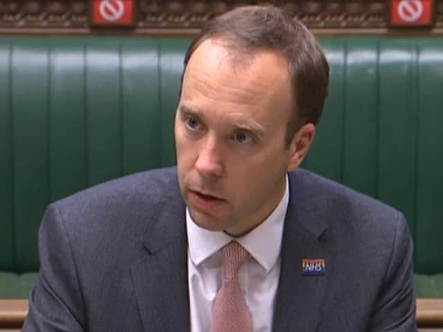 Health Secretary Matt Hancock delivers a statement