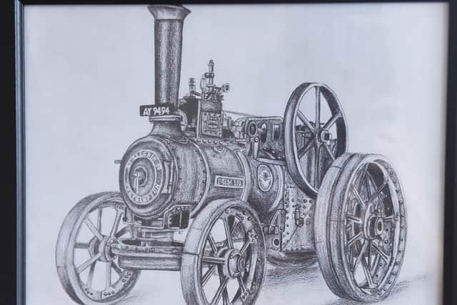 One of Hannah's detailed graphite pencil portraits of an old steam engine