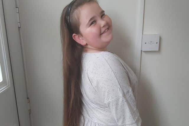 Macy before her haircut