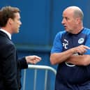 Scott Parker chats with Paul Cook, right, before the game