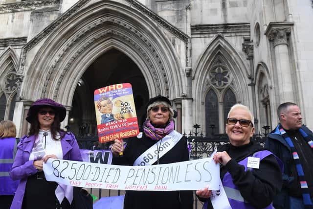 Waspi campaigners outside the Royal Courts of Justice last year