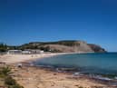 The beach at Praia da Luz, the Portuguese resort from where Madeleine McCann was abducted