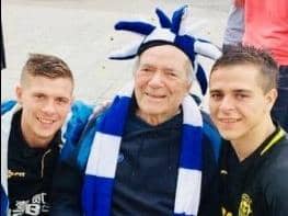 Paul Pilling with his grandad Harry Pomfrett and Chris Pilling