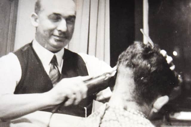 Harry Ball at work in the salon many years ago