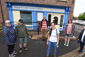 Dionne Carroll leads walkers Hazel and Graham White, Michael Hurst, Lisa Gee and Joan Johnson