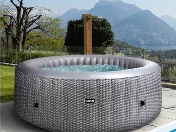 An inflatable hot tub similar to the one Luke invested in