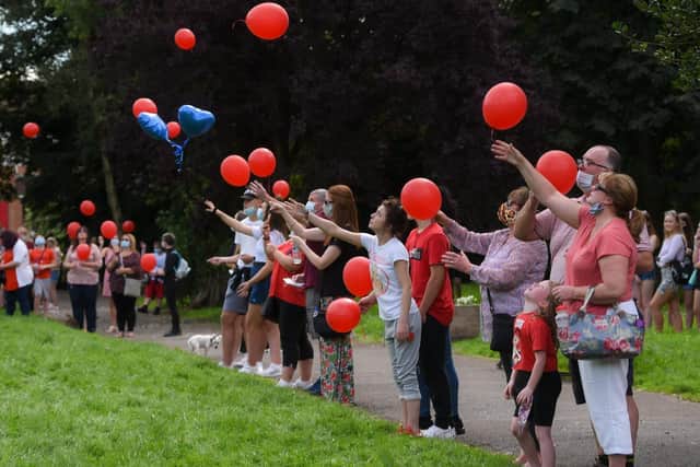 Friends and family met at Astley Street park to remember Jack Parker
