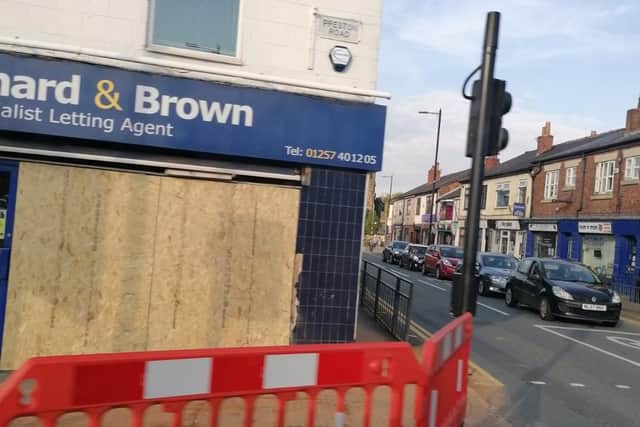 Winnard and Brown was boarded up on Saturday