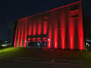 The Edge was lit in red for the campaign