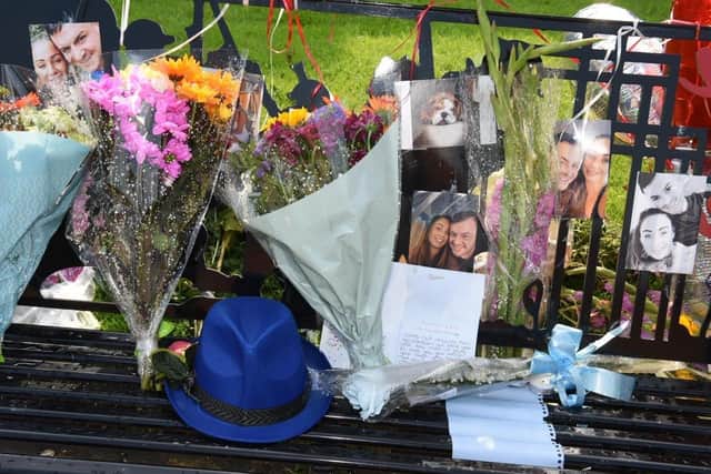 Some of the floral tributes left at the scene of Steven's death