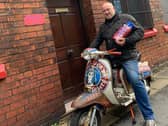 Darren outside the sweet factory