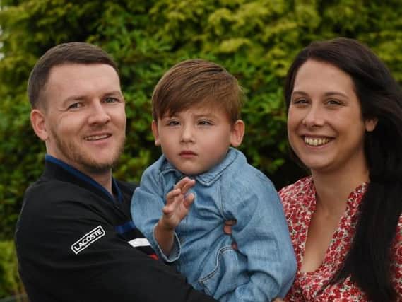 Scott Neil and Amy Blenkinsopp, from Winstanley, with their son Harry