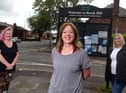 From left, Sandra Smith, Angela Fell and Gill Wright, have formed Springfield and Beech Hill Community group  and, below, Angela put support leaflets through the doors on her road during lockdown