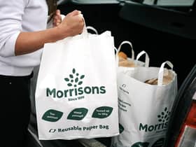 The new sturdy paper bags that supermarket Morrisons is planning to offer at checkouts, as it looks to ditch all its plastic "bags for life".