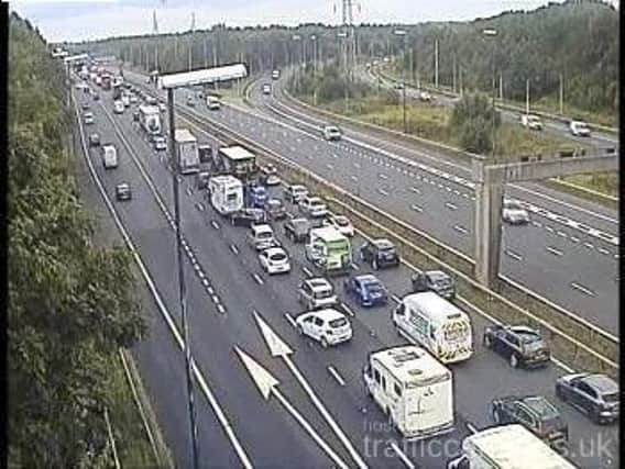 Traffic queuing after the collision