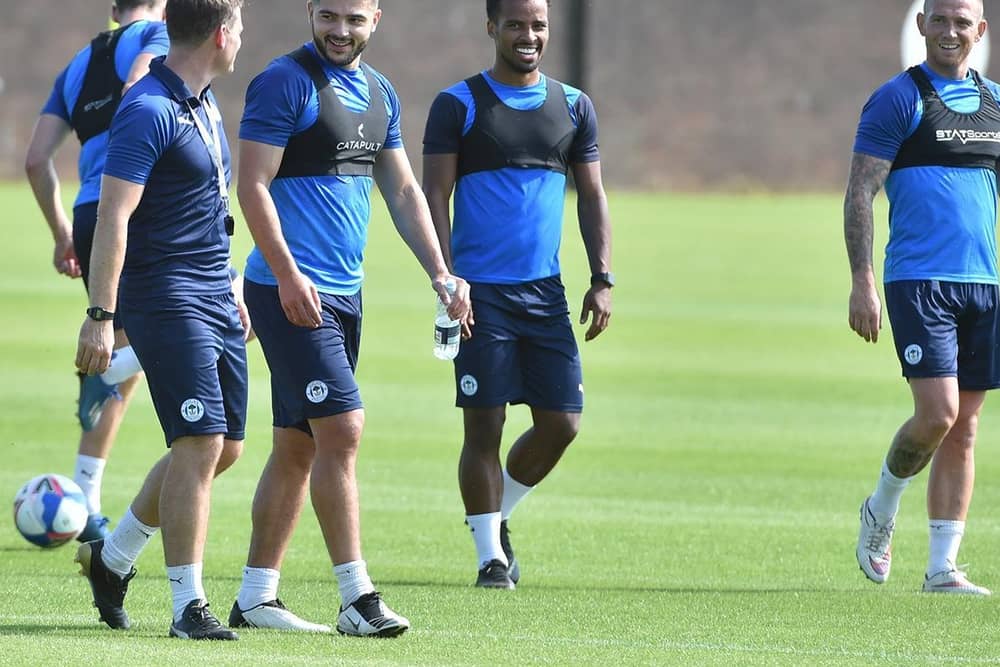 Wigan Athletic players back in training last week
