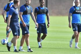 Wigan Athletic players back in training last week