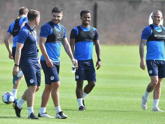 Wigan Athletic players back in training last week