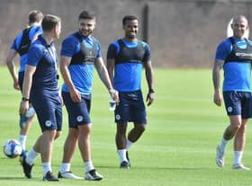 Wigan Athletic players back in training last week