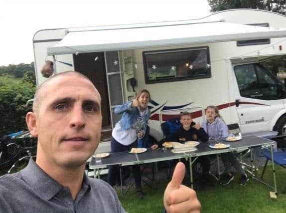 The Scapens family with the motorhome
