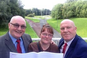 Councillors at the site of the planned train station