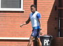 Jamal Lowe in training at Euxton