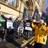 Support workers on the picket line