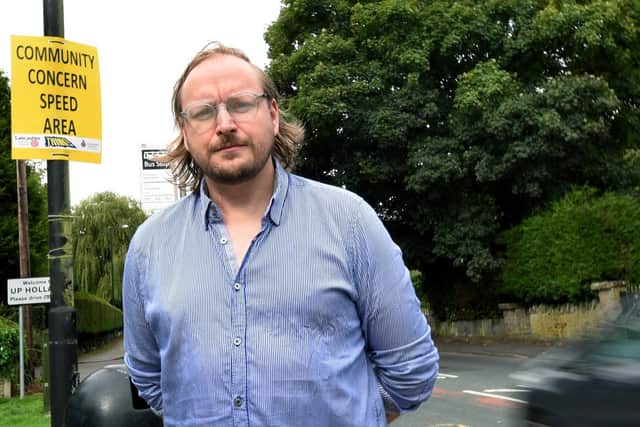 Sefton Booth is concerned about speeding on School Lane in Up Holland