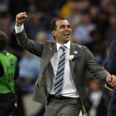 Roberto Martinez celebrates winning the FA Cup