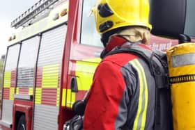 Fire crews tackled a large blaze at a disused stables complex