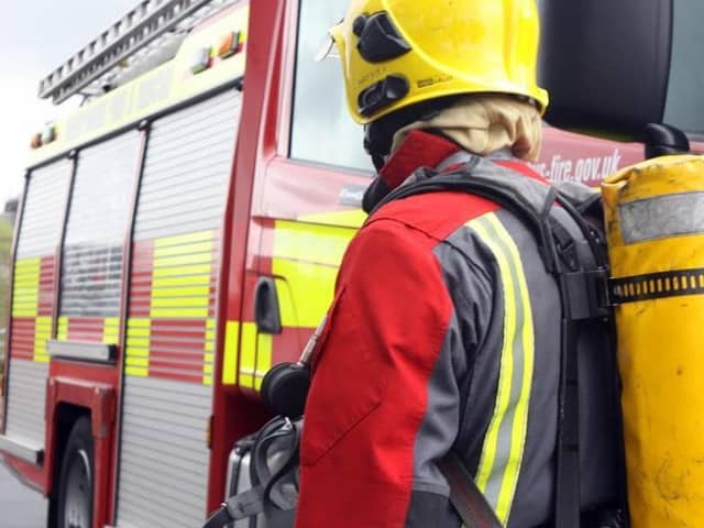Fire crews tackled a large blaze at a disused stables complex
