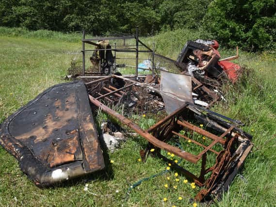 Rubbish fly-tipped in Prestt Grove in Wigan