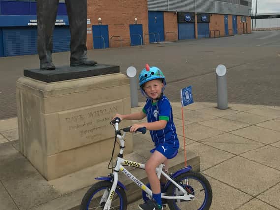Young cyclist Ollie Cooper at the DW Stadium