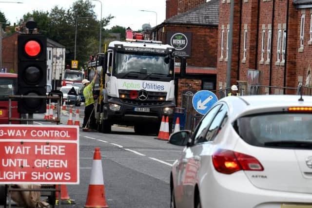 Roadworks on Preston Road, Standish, are causing traffic problems along the road and nearby junctions