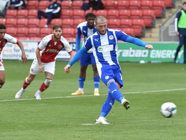 Joe Garner puts Latics 2-0 up from the penalty spot before Fleetwood's comeback